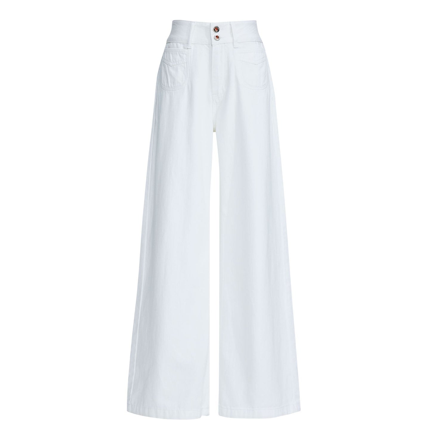 Spring New Retro Lazy Style Wide Leg Horn Jeans Women's High Waist Slimming Fashionable Dipped Pants