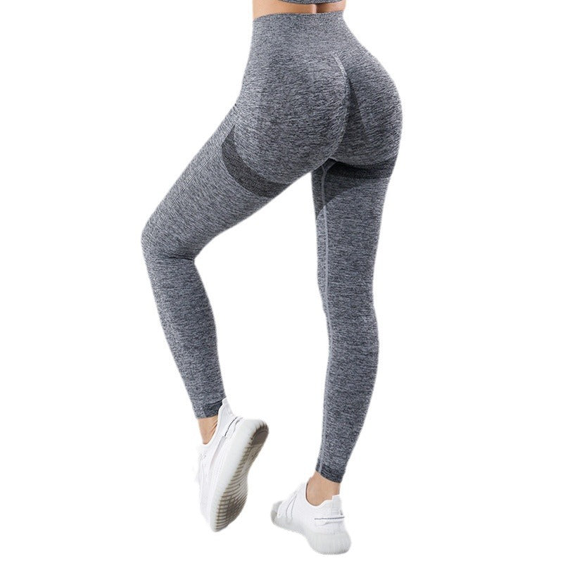 High Waist Yoga Ankle-length Pants Women's Tight Peach Hip Quick-drying Stretch Chrysanthemum Smiley Face Sports Fitness Training Pants