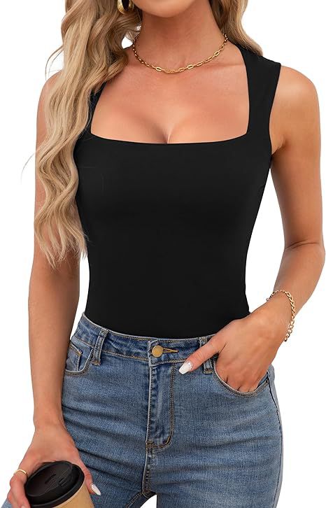 Women's Summer Sleeveless Off-The-Shoulder Tank Top European And American Style Sexy Screw Thread Shoulder Strap Top Clothing