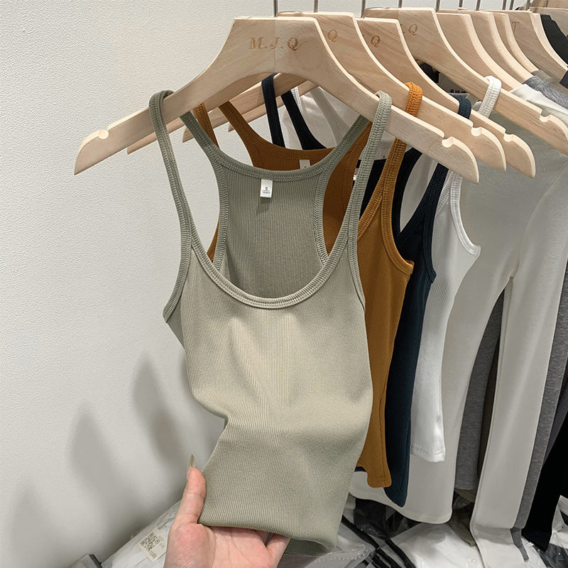 Sexy Spice Girl Threaded Vest Sling Women's Slim-fit 2024 Summer New Design Sense Suit Inner Base Top