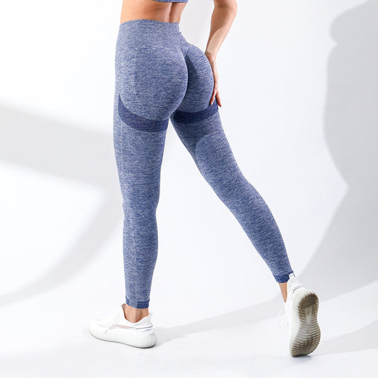 High Waist Yoga Ankle-length Pants Women's Tight Peach Hip Quick-drying Stretch Chrysanthemum Smiley Face Sports Fitness Training Pants