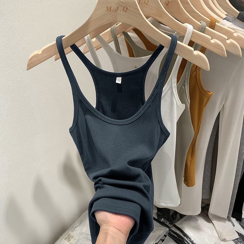 Sexy Spice Girl Threaded Vest Sling Women's Slim-fit 2024 Summer New Design Sense Suit Inner Base Top