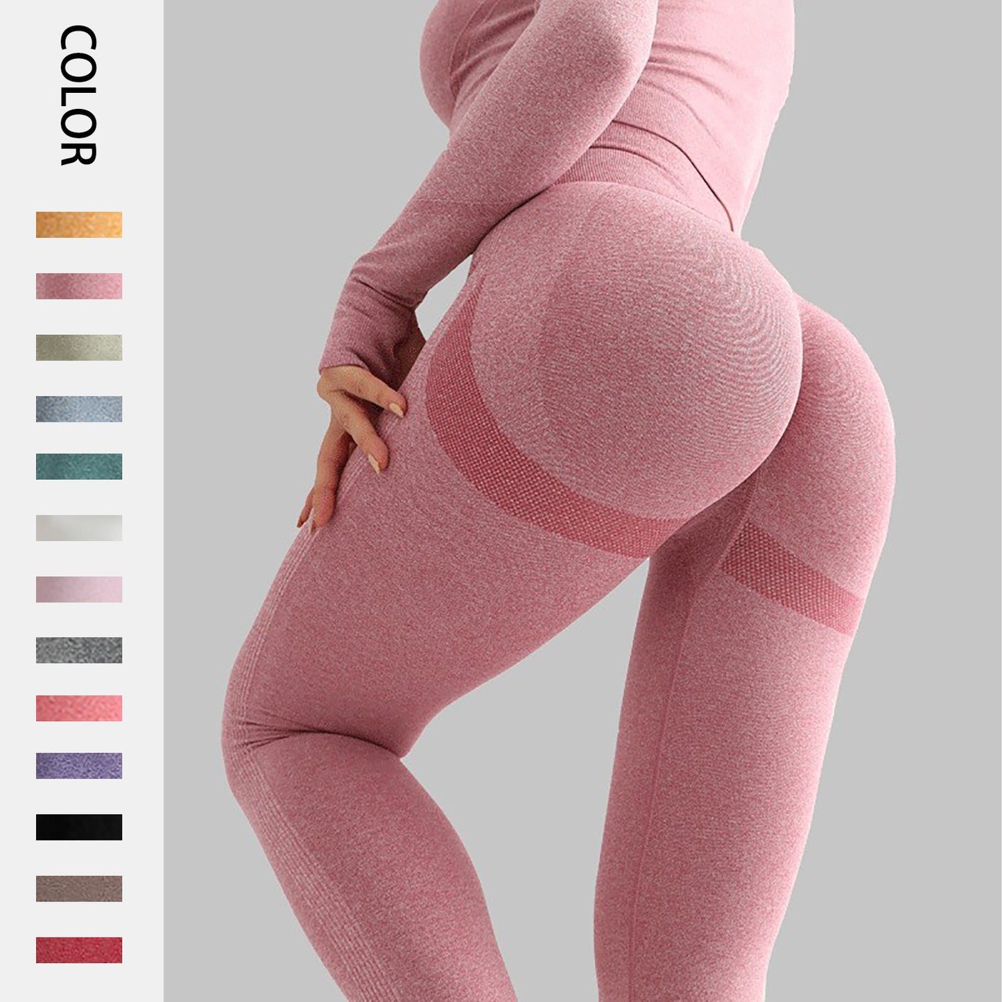 Peach Internet Popular European and American Seamless Yoga Pants Hip Breathable Yoga Clothes Tight High Waist Sports Base Fitness Pants for Women
