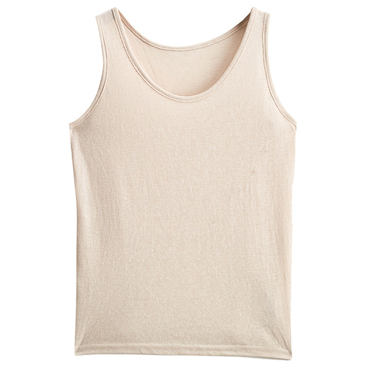 2025 New Camisole Women's Summer Outer Wear Loose Meat Covering Base Inner Yellow Sleeveless Basic Top