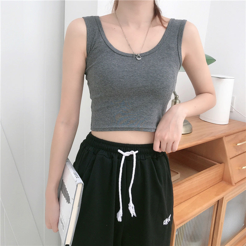Welfare 2025 new hot girl camisole women's short Joker bottoming top women's cross-border factory wholesale