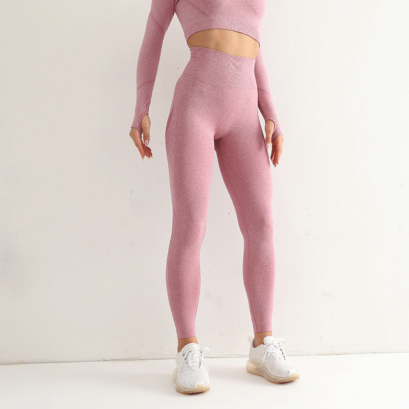 Peach Internet Popular European and American Seamless Yoga Pants Hip Breathable Yoga Clothes Tight High Waist Sports Base Fitness Pants for Women