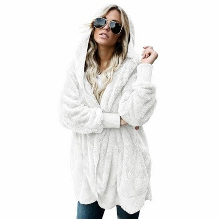 Cross-border Women's Clothing Amazon Explosions Autumn and Winter Mao Mao Warm Top Long Two-sided Anti-fur Jacket