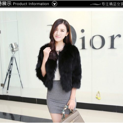 2025 autumn and winter New Korean style Haining faux fox fur short coat women's fur coat slim fit slimming