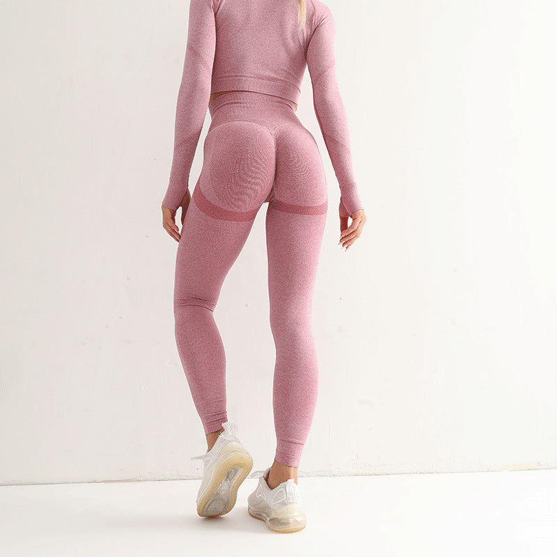 Peach Internet Popular European and American Seamless Yoga Pants Hip Breathable Yoga Clothes Tight High Waist Sports Base Fitness Pants for Women