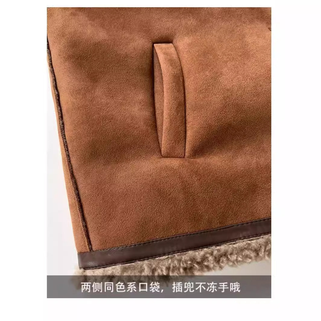 Women's winter wool short parka with a high sense of fragrance