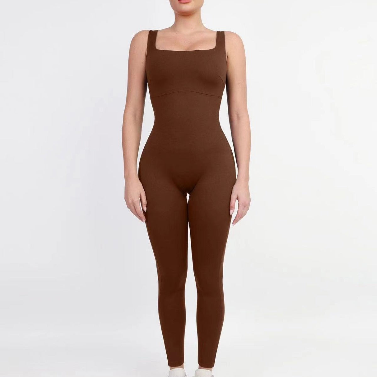 2025 European and American one-piece yoga clothes dance clothes belly contracting slim sports stretch tight with chest pad jumpsuit 6338