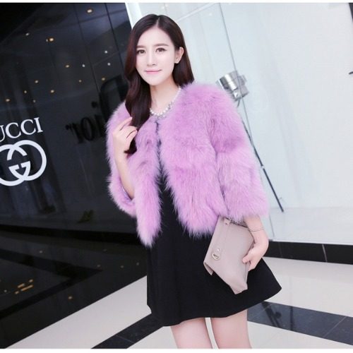 2025 autumn and winter New Korean style Haining faux fox fur short coat women's fur coat slim fit slimming