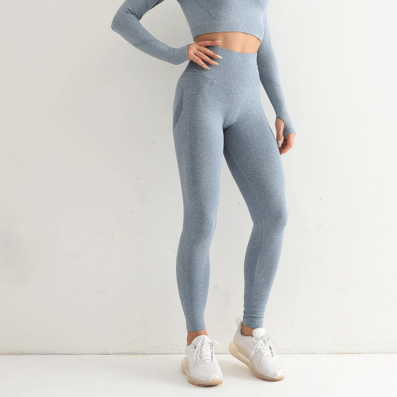 Peach Internet Popular European and American Seamless Yoga Pants Hip Breathable Yoga Clothes Tight High Waist Sports Base Fitness Pants for Women