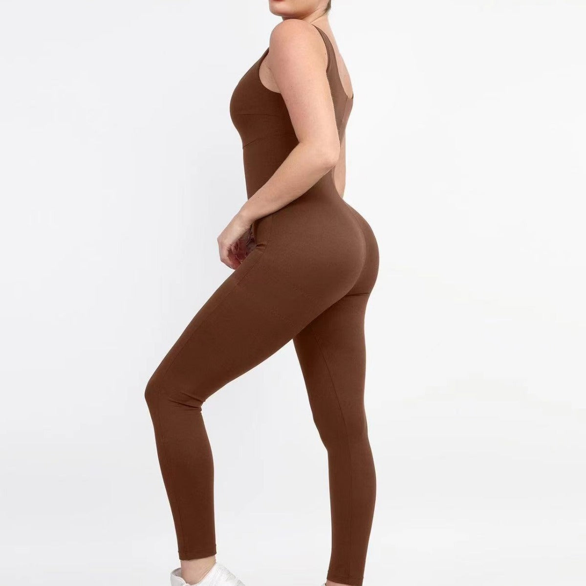 2025 European and American one-piece yoga clothes dance clothes belly contracting slim sports stretch tight with chest pad jumpsuit 6338