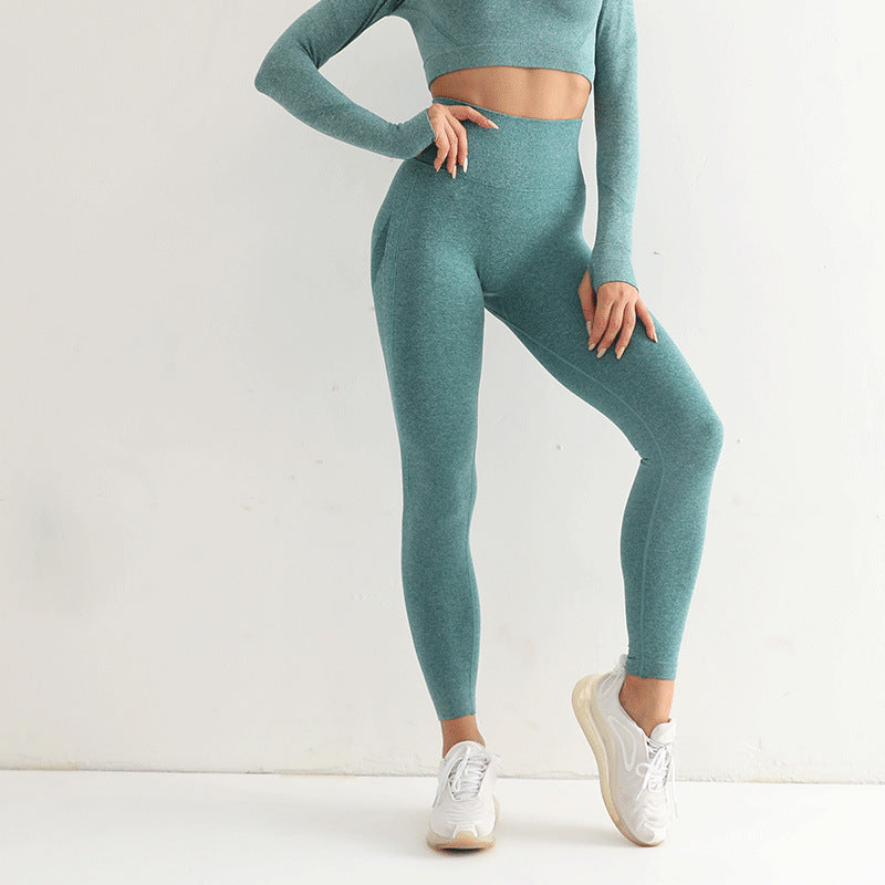 Peach Internet Popular European and American Seamless Yoga Pants Hip Breathable Yoga Clothes Tight High Waist Sports Base Fitness Pants for Women