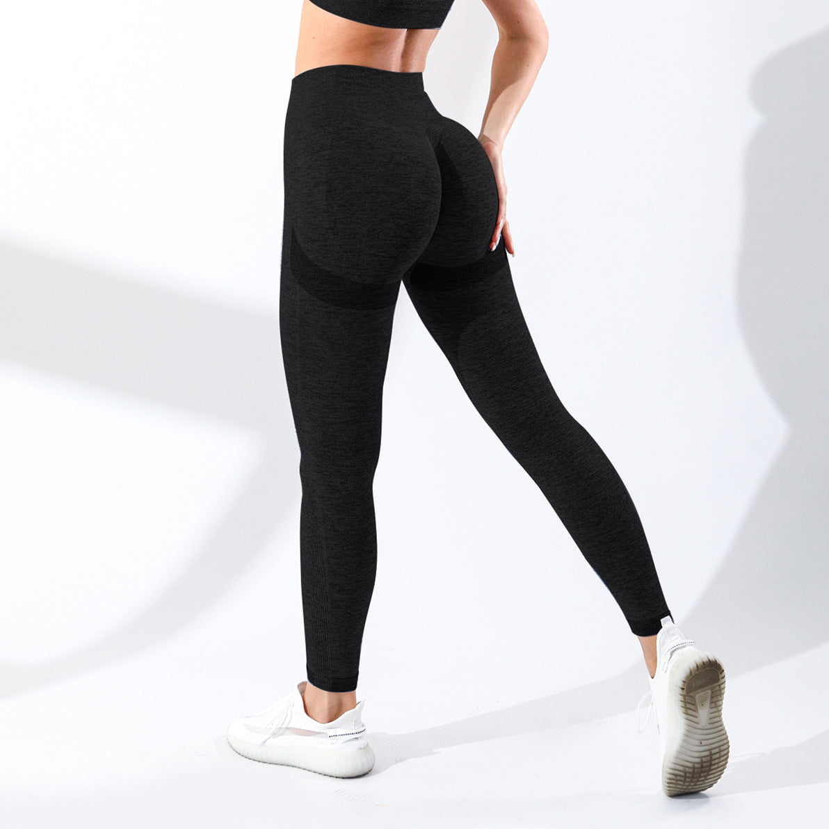 High Waist Yoga Ankle-length Pants Women's Tight Peach Hip Quick-drying Stretch Chrysanthemum Smiley Face Sports Fitness Training Pants