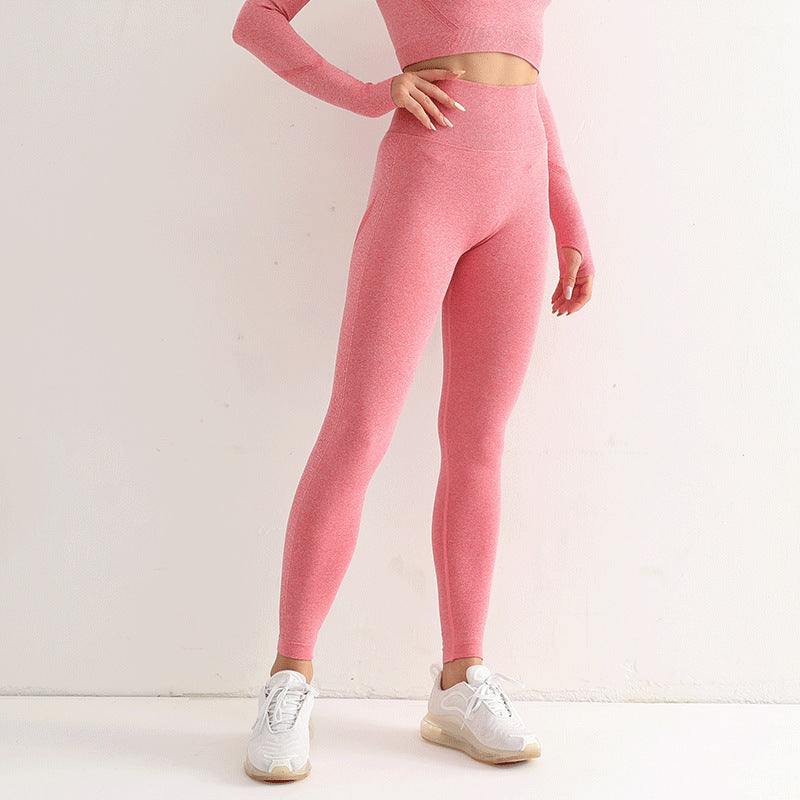 Peach Internet Popular European and American Seamless Yoga Pants Hip Breathable Yoga Clothes Tight High Waist Sports Base Fitness Pants for Women