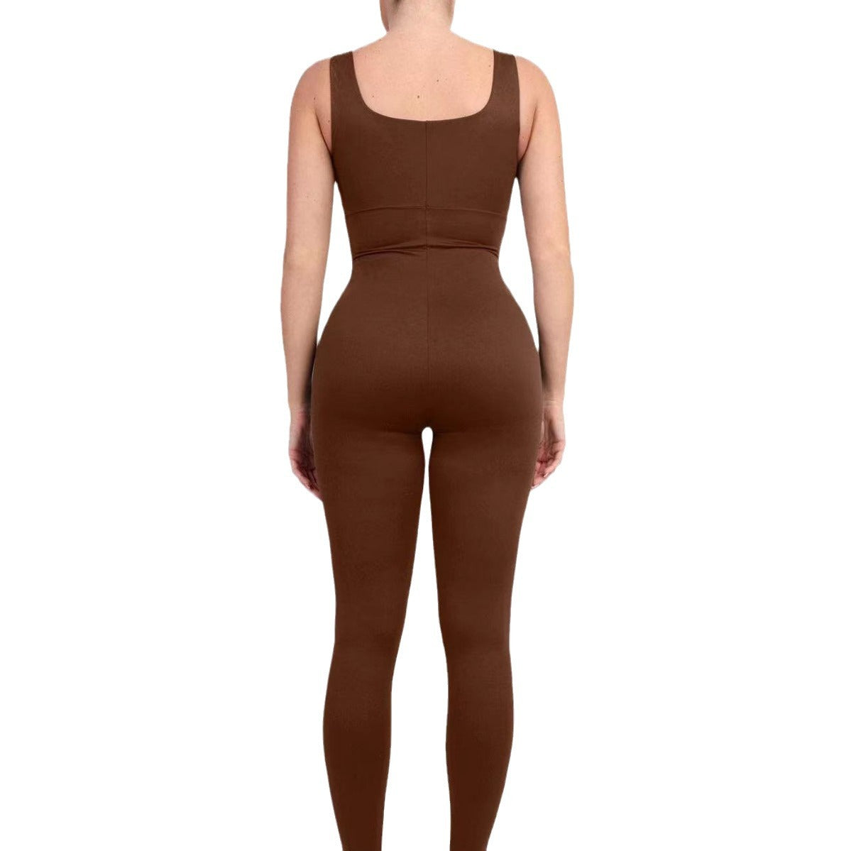 2025 European and American one-piece yoga clothes dance clothes belly contracting slim sports stretch tight with chest pad jumpsuit 6338