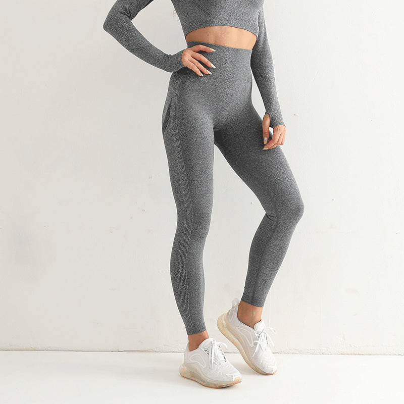 Peach Internet Popular European and American Seamless Yoga Pants Hip Breathable Yoga Clothes Tight High Waist Sports Base Fitness Pants for Women